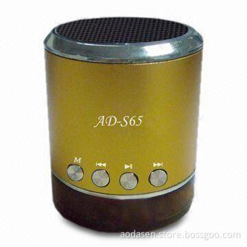 Mini MP3 Speaker, T-flash Reader Card Slot, Built-in Lithium Battery, Available in Various Colors
